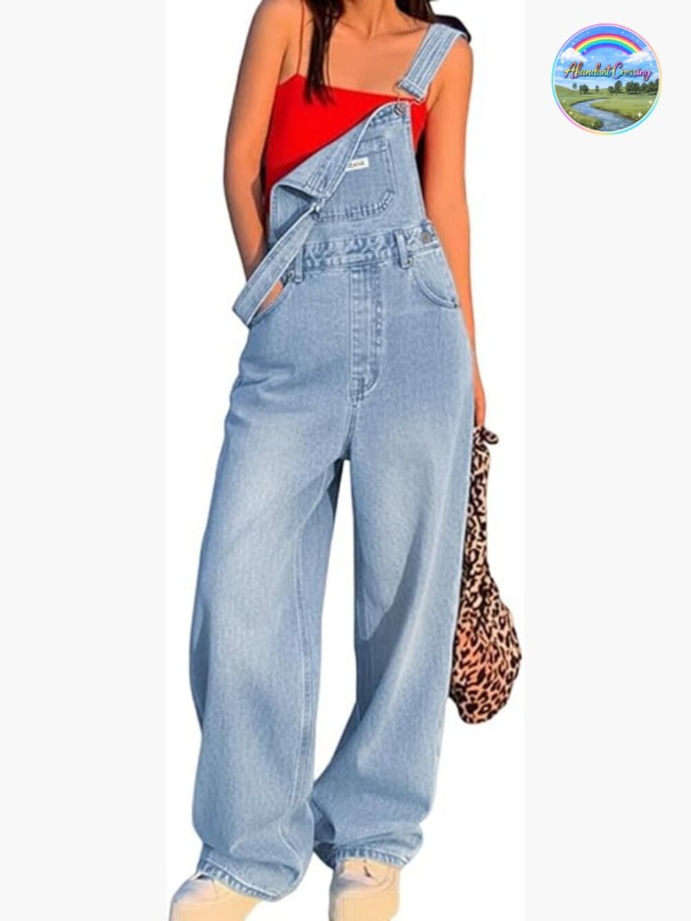 Baggy Loose Fit Wide Leg Denim Overalls with Adjustable Straps - Picture 1 of 7